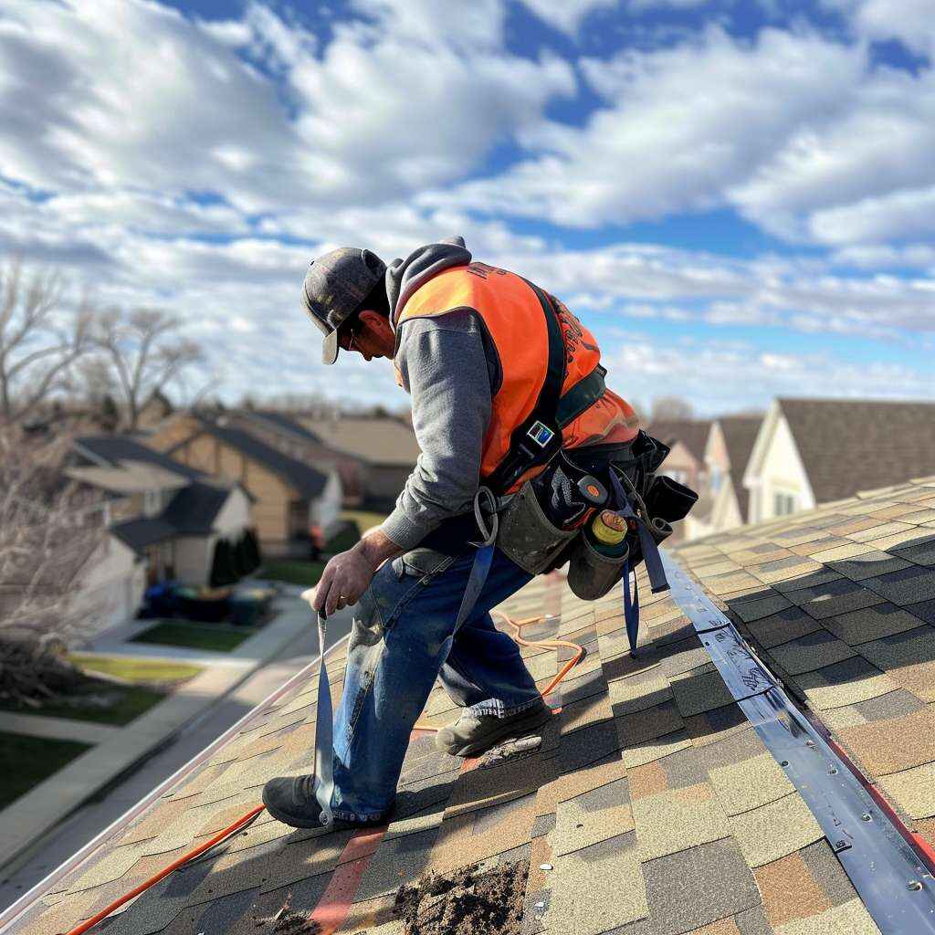 Shingle Masters roofer fixing storm damage roof