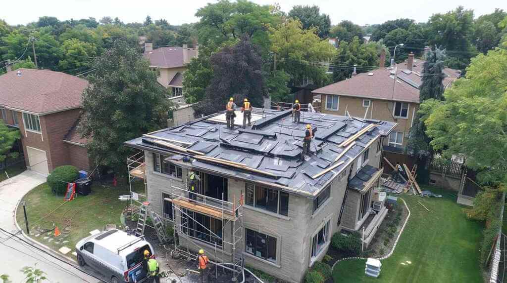 Shingle Masters roofer doing works on a commercial roof