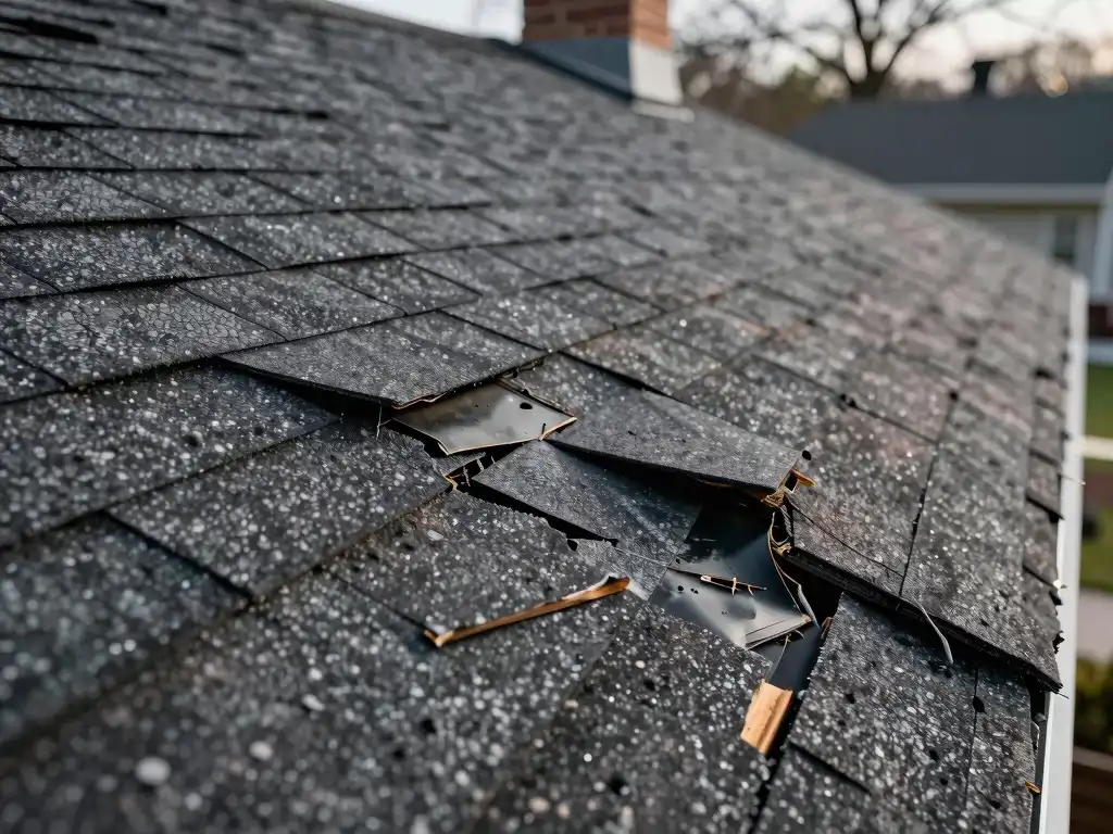 Image showing Damage shingle roof in Queens NY