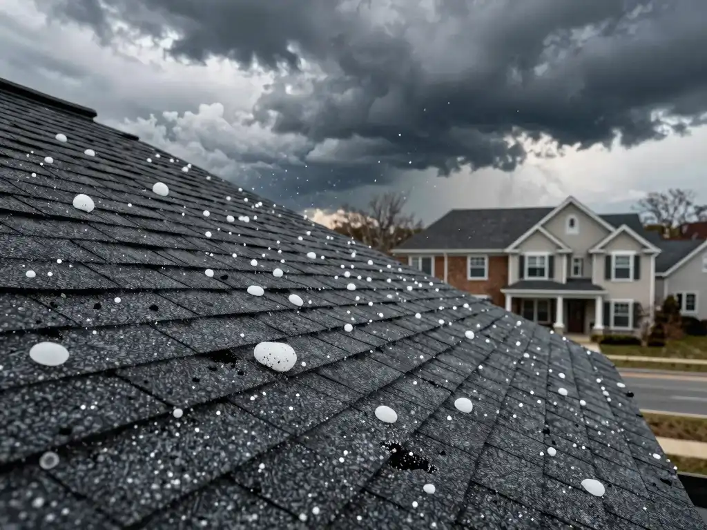 Image showing shingle roof during snow weather in Queens NY